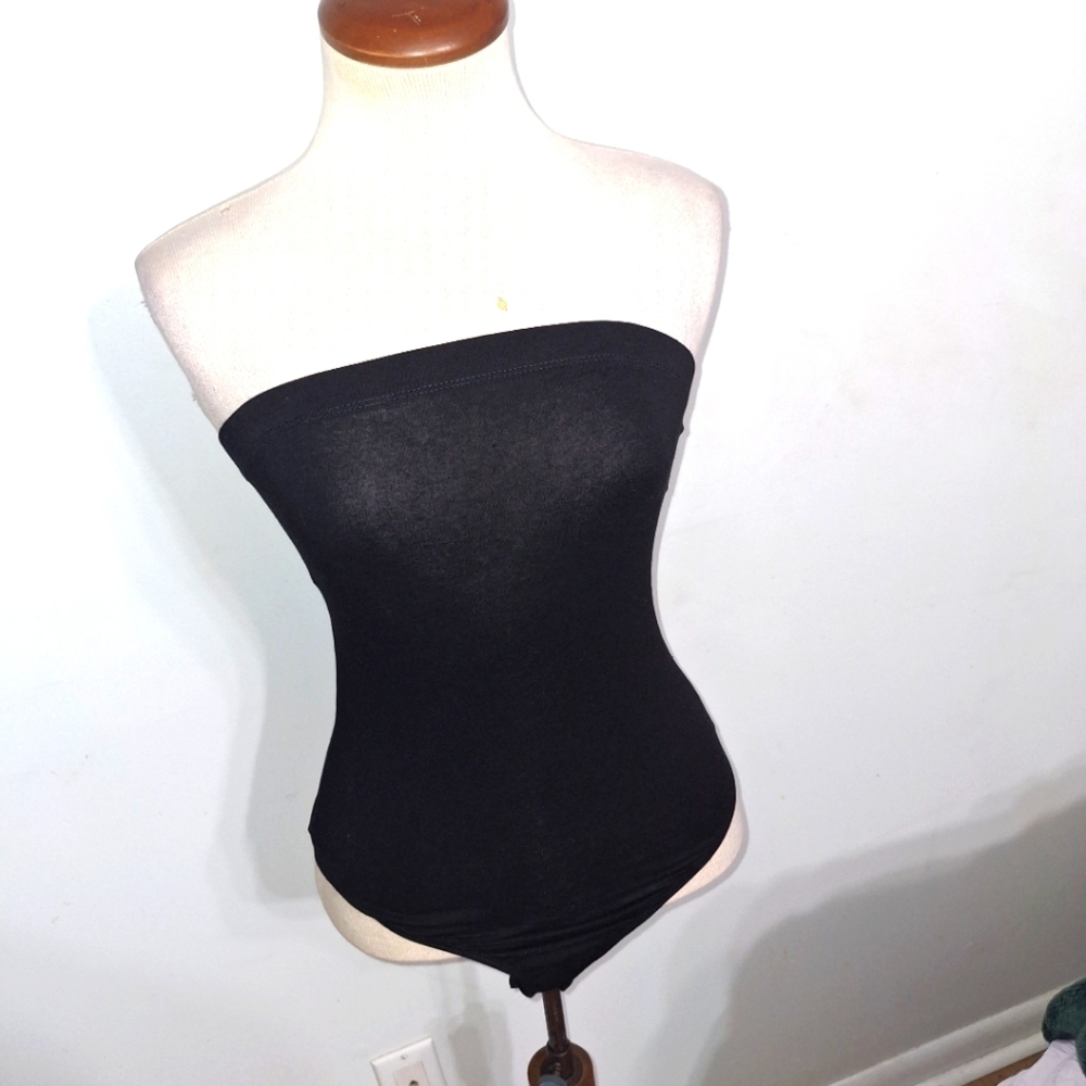 Bozzolo/ Black Strapless Bodysuit- W Sz Small